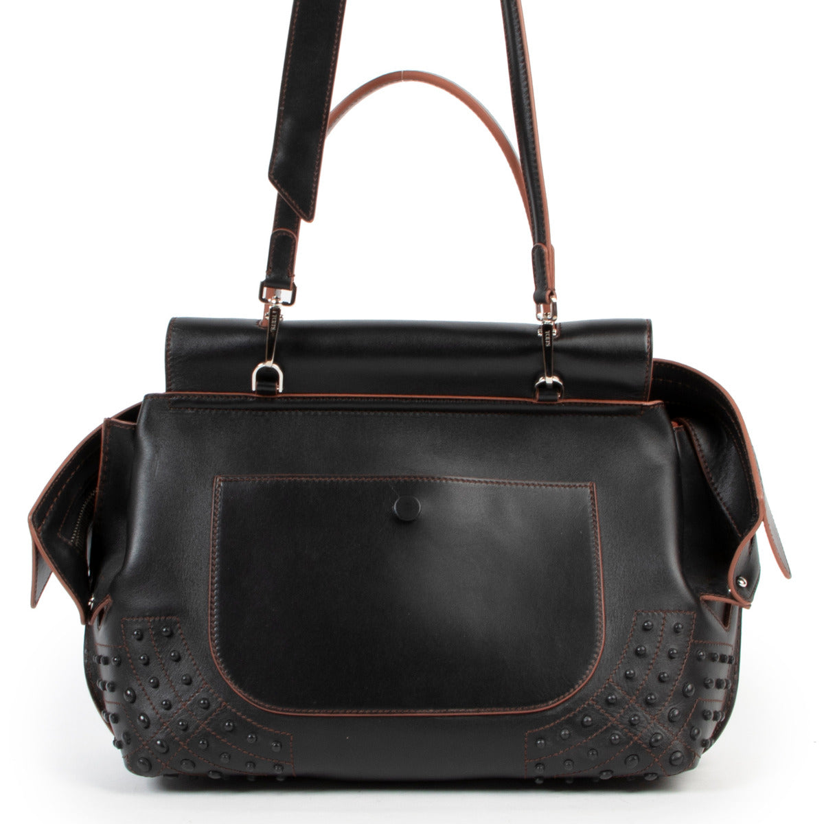 Tod's Zwarte Leren Wave Tas
