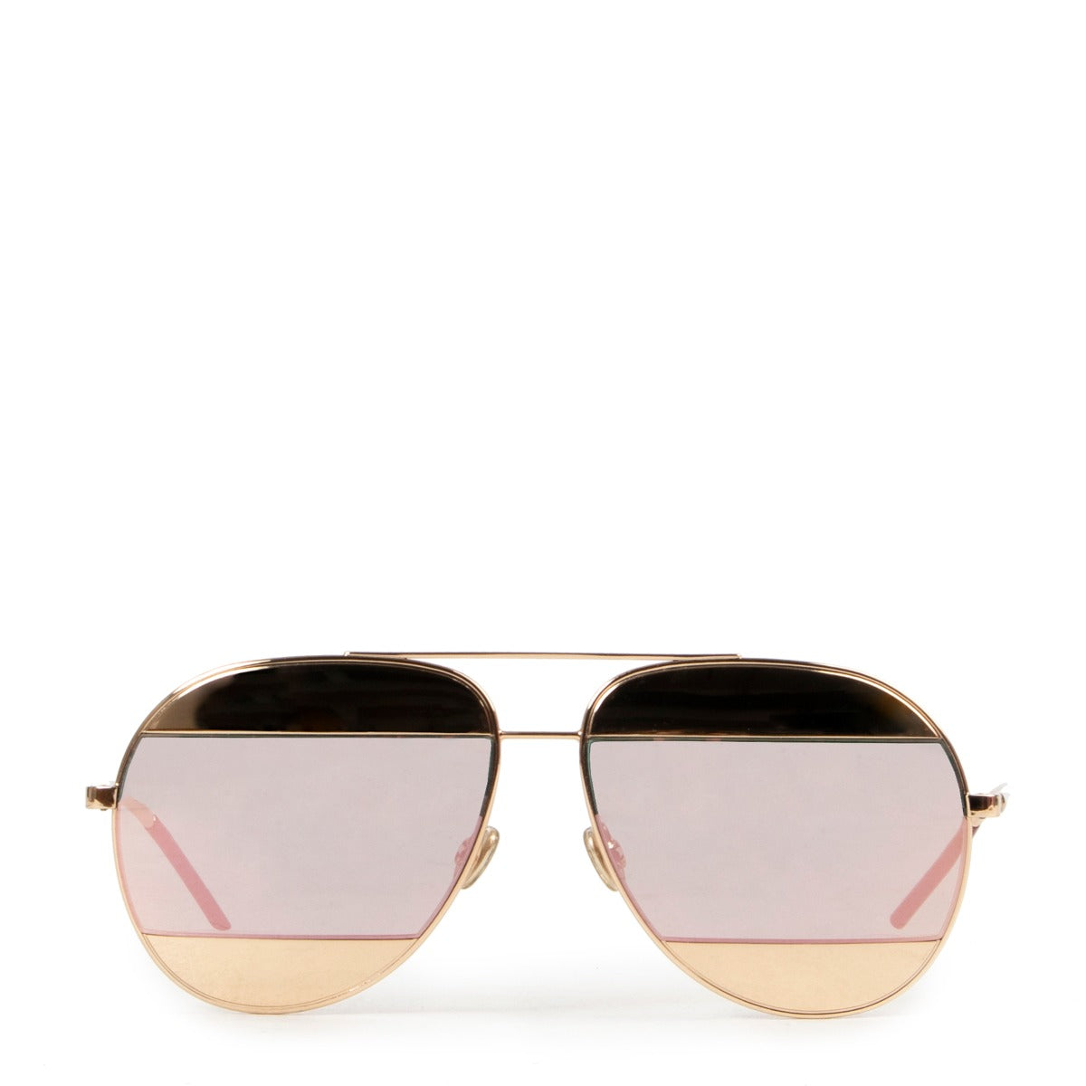 Dior Gold Split Two-Tone Metallic Rosegold Aviators