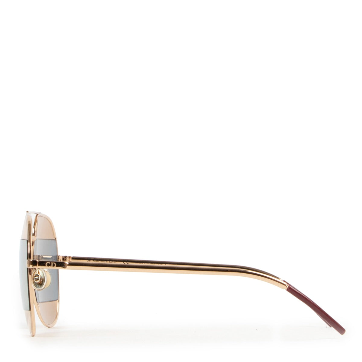 Dior Gold Split Two-Tone Metallic Rosegold Aviators