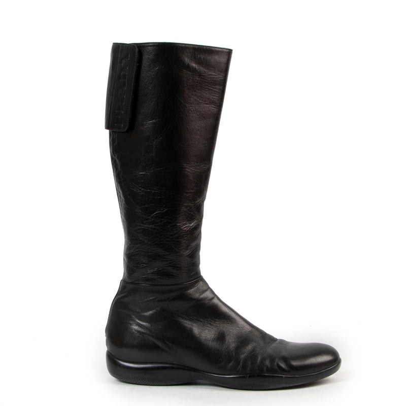 Prada Black Linea Rossa Tall Sport Knee Boots - size 41 for the best price at Labellov
