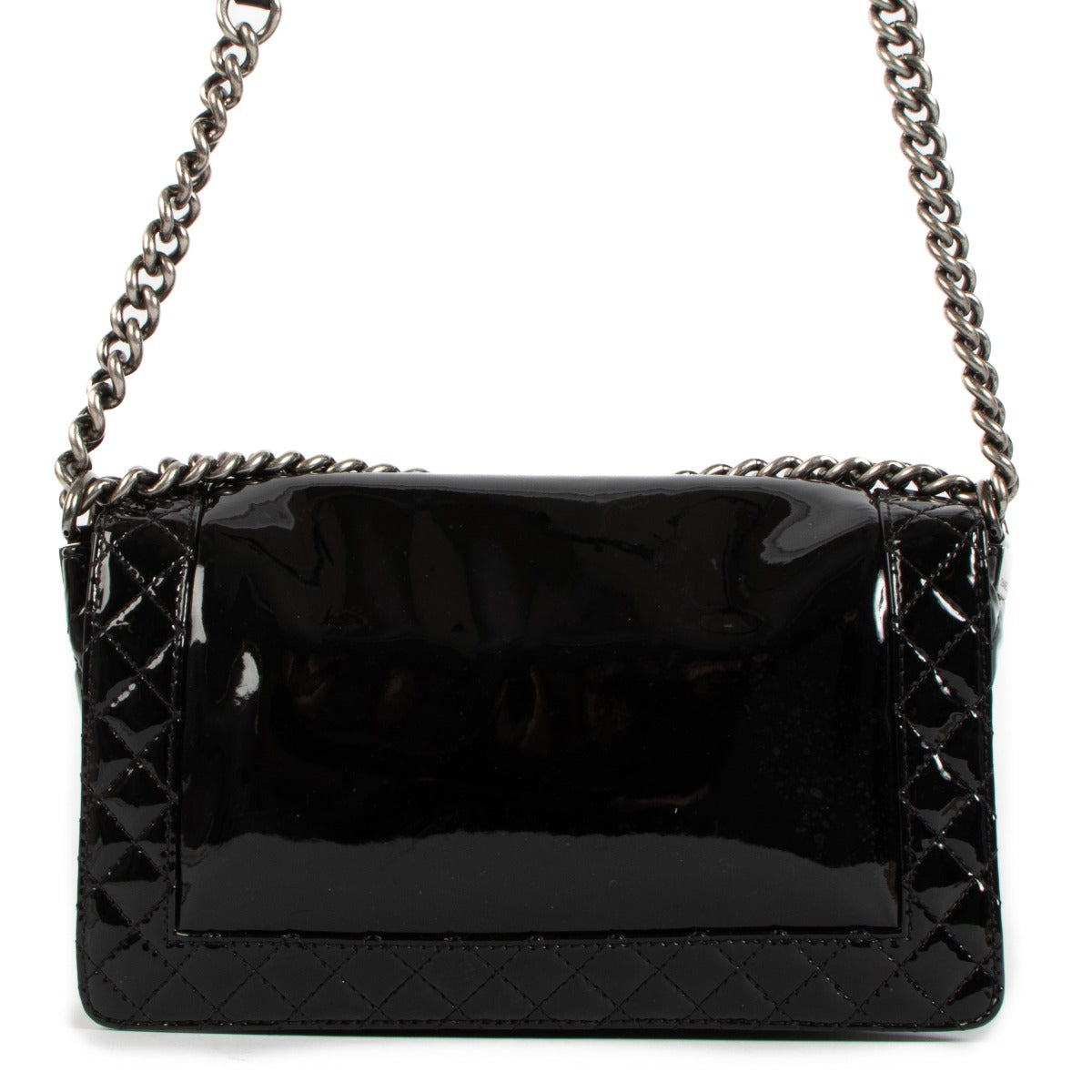 Shop a 100% authentic Chanel Black Patent Boy Bag Large on Labellov.com