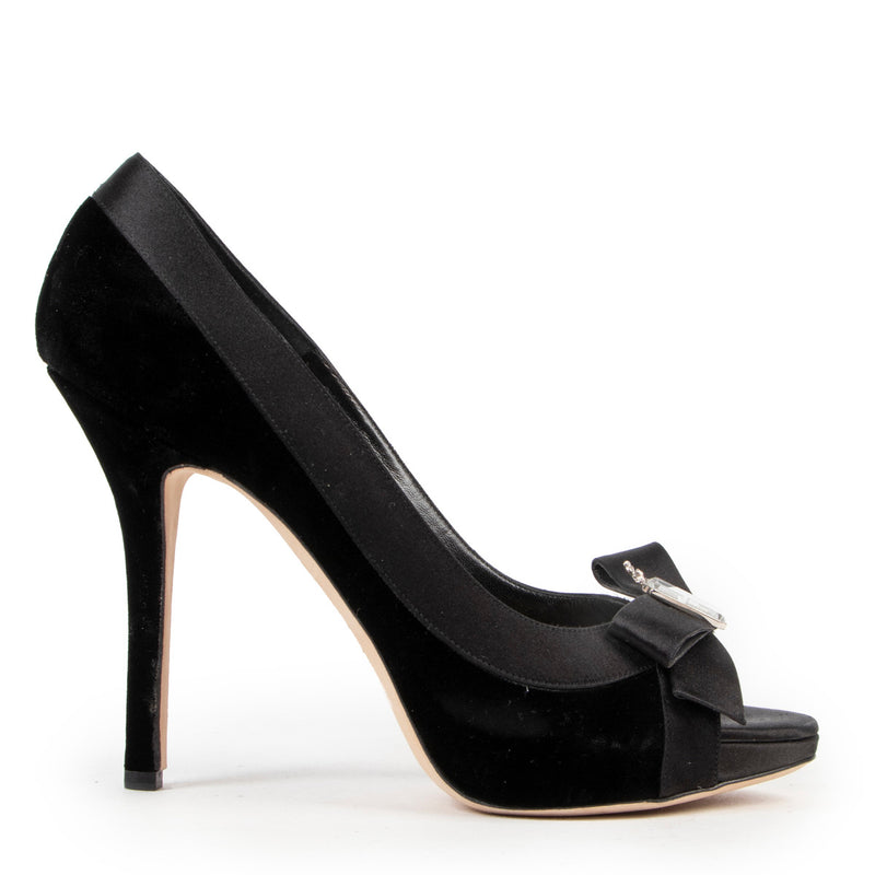 Christian Dior Zwarte Fluweel Pumps - maat 40