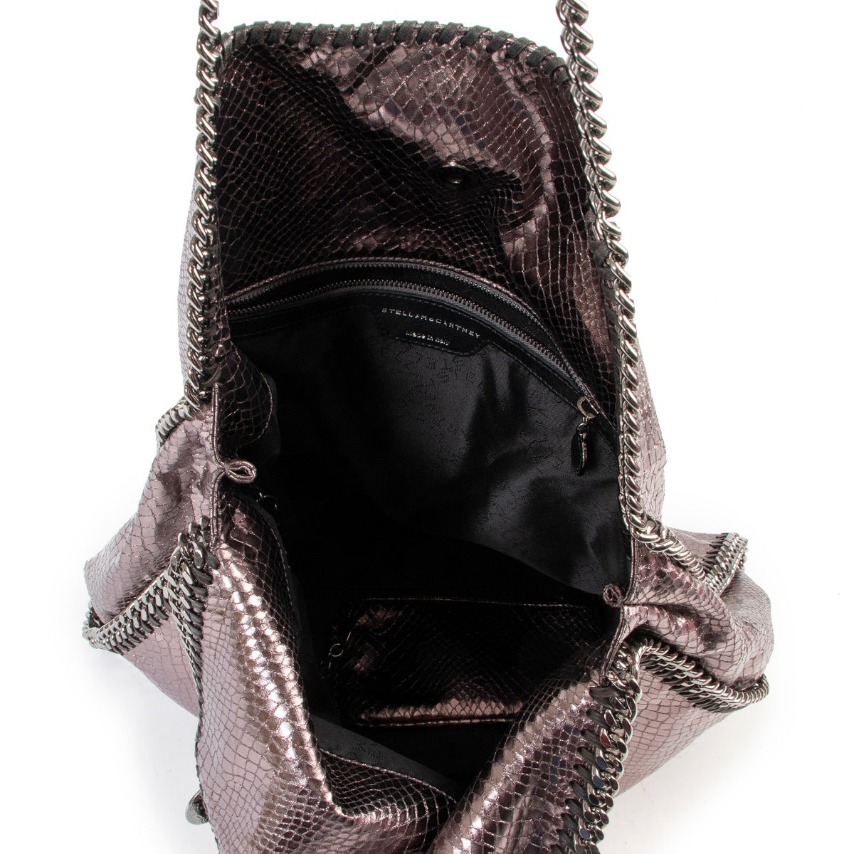 Sac porté épaule Stella McCartney en faux python métallique