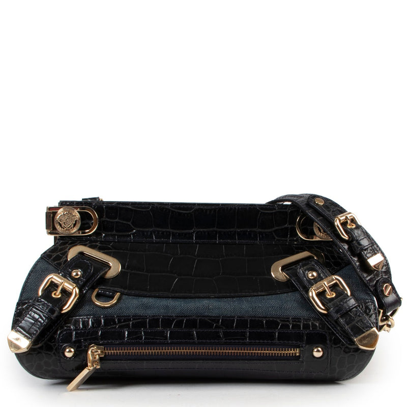 Versace Krokodillen Denim Schoudertas
