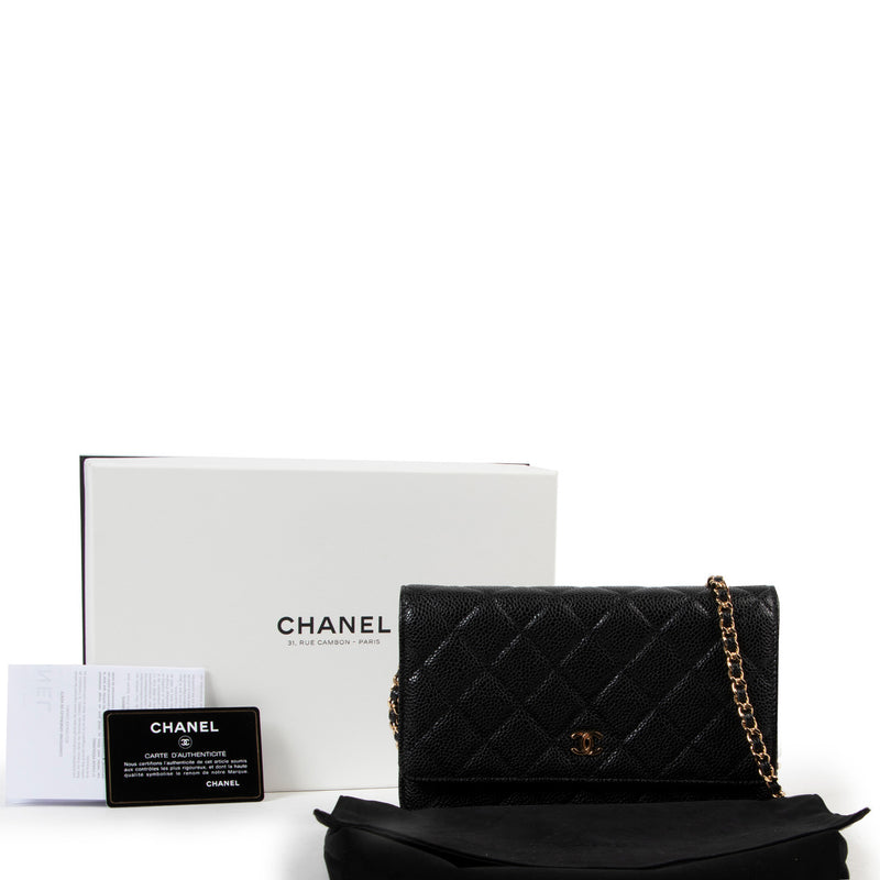 Chanel Black Caviar WOC Wallet on Chain Bag GHW