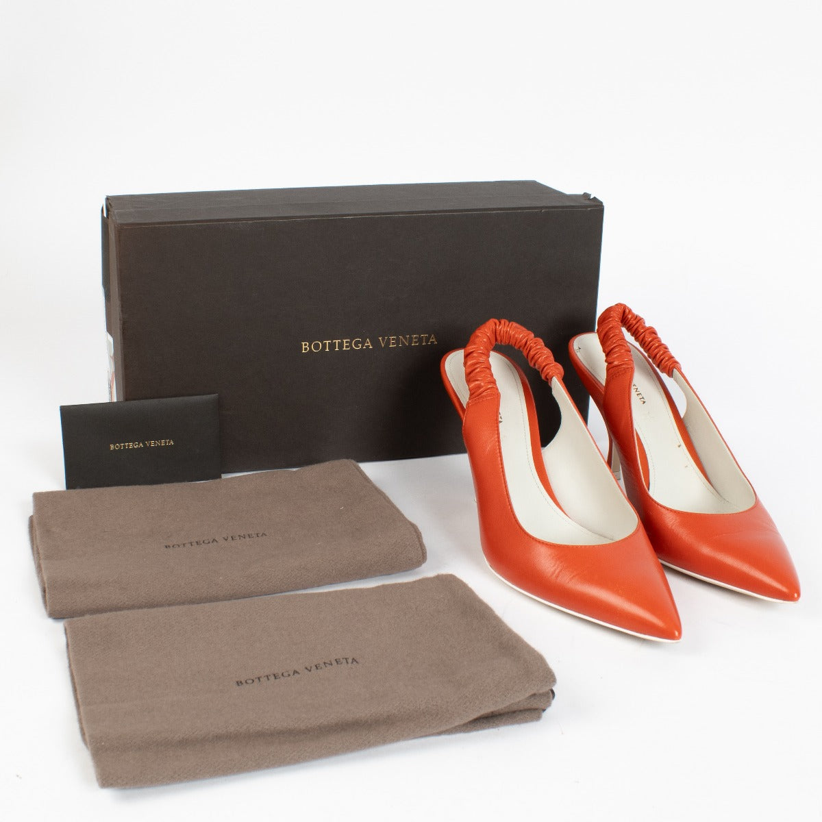 Authentic second-hand Bottega Veneta Red Poppy Slingbacks - Size 37 1/2 on labellov.com
