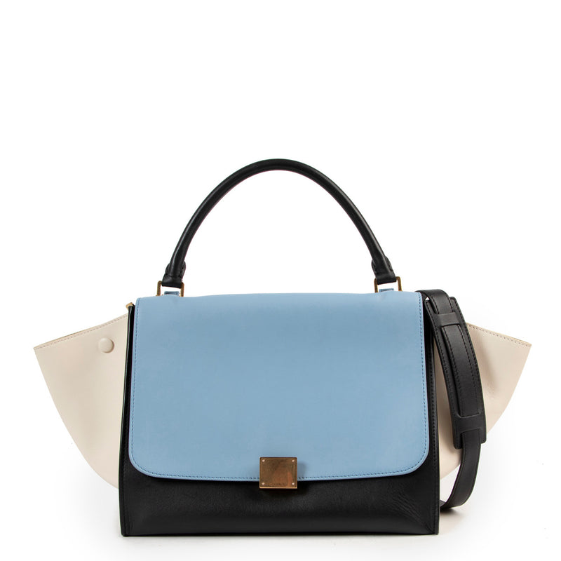 Baby blue and soft white Celine bag