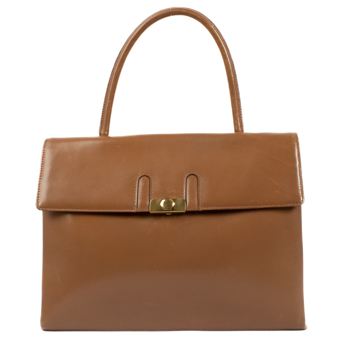 Buy authentic second hand Delvaux Camel Leather 1960s Handbag at Labellov.com