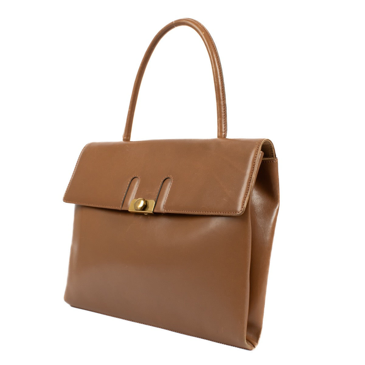 Buy authentic second hand Delvaux Camel Leather 1960s Handbag at Labellov.com