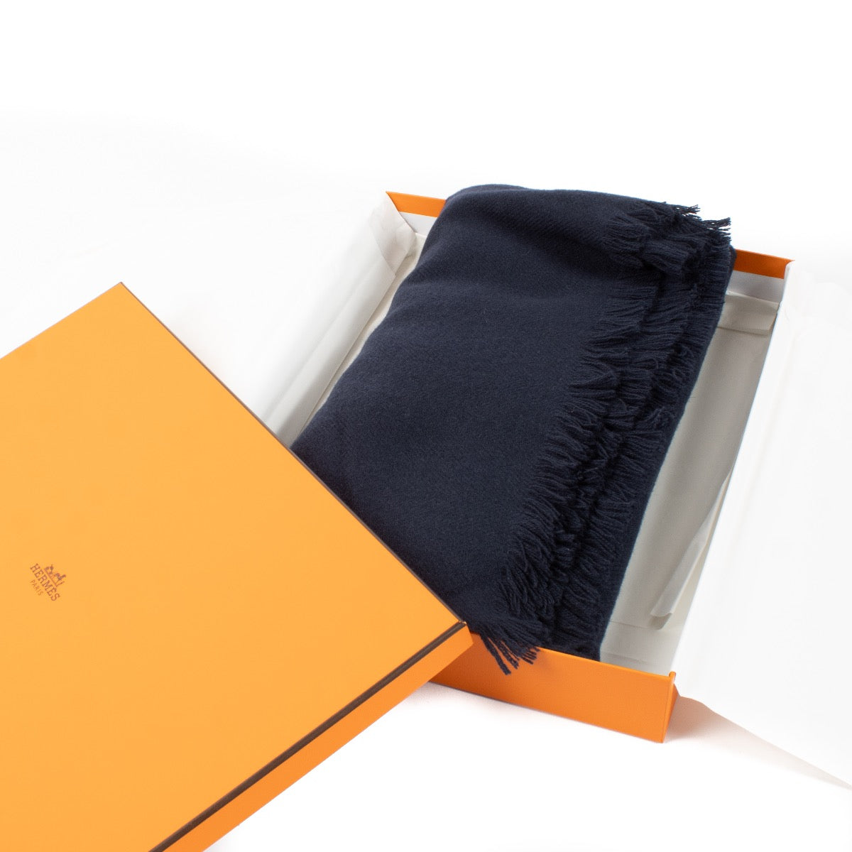 shop 100% authentic second hand Hermès Blue Cashmere Scarf on Labellov.Com