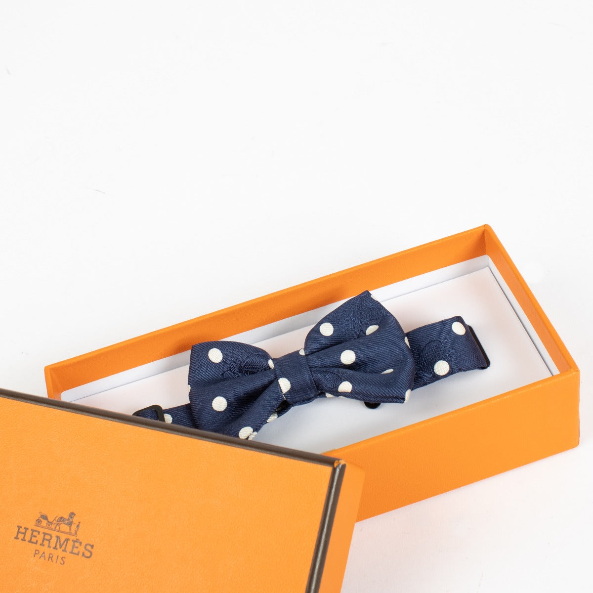 Authentic preloved Hermès Blue Polka Dot Tie on Labellov.com