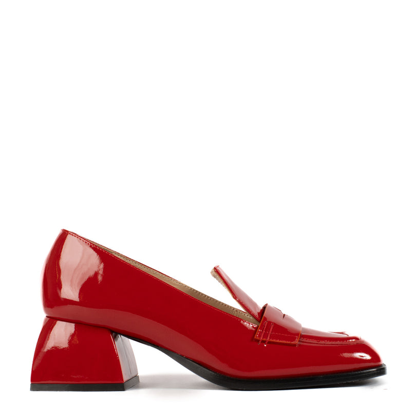 Nodaleto Red Patent Leather Loafer Pumps for sale at Labellov secondhand luxury