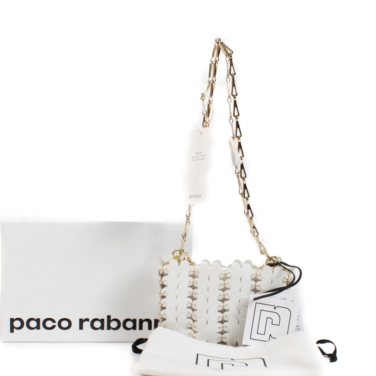 Shop 100% authentic Paco Rabanne White Floral Disc Bag at Labellov.com.