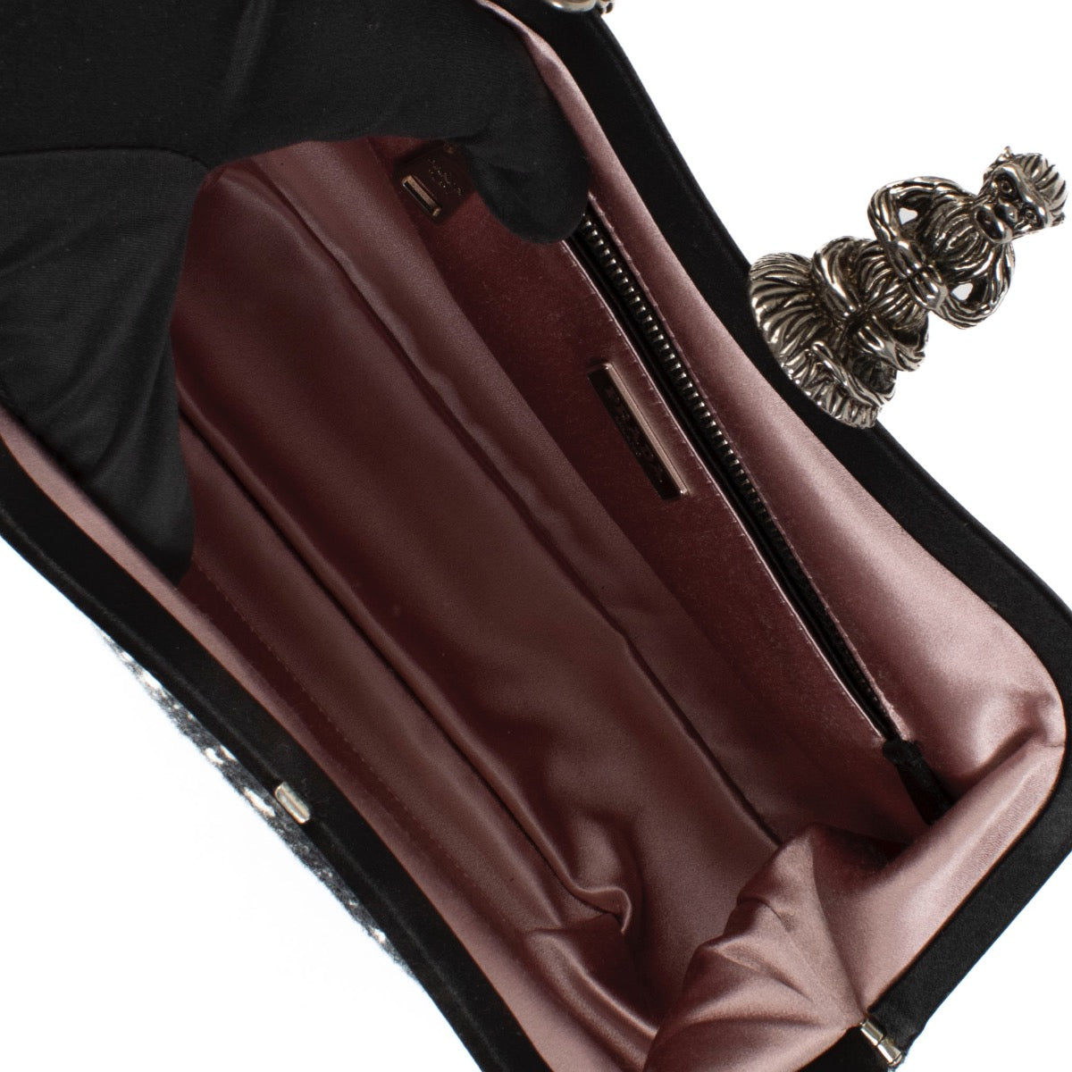 Shop 100% authentic Prada Grey Tweed Monkey Closure Chain Clutch at Labellov.com.