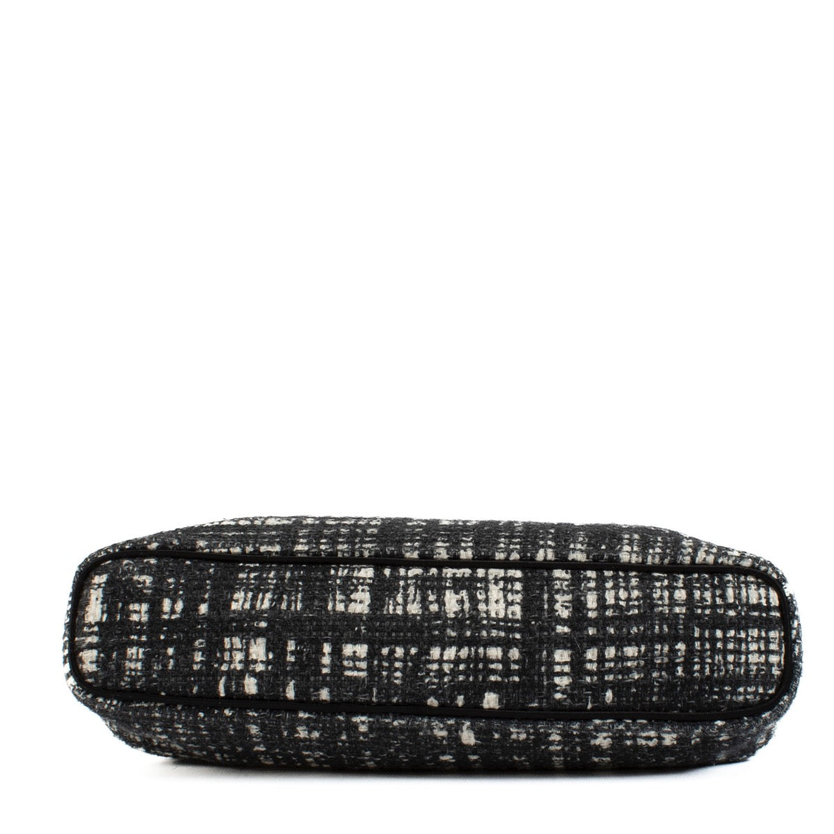Shop 100% authentic Prada Grey Tweed Monkey Closure Chain Clutch at Labellov.com.