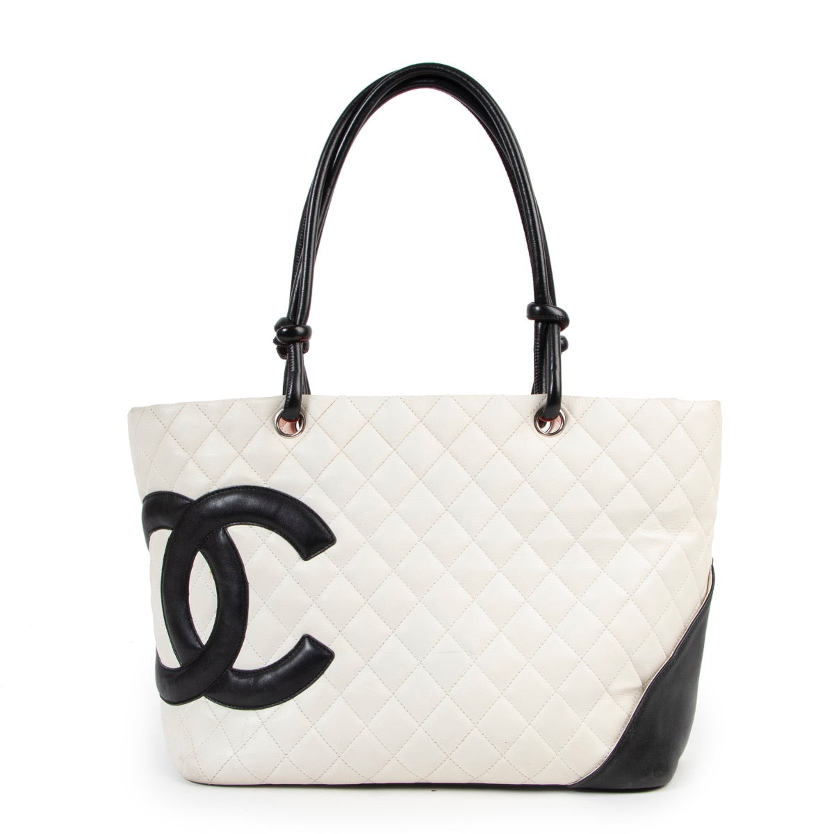 Chanel White Ligne Cambon Tote Bag