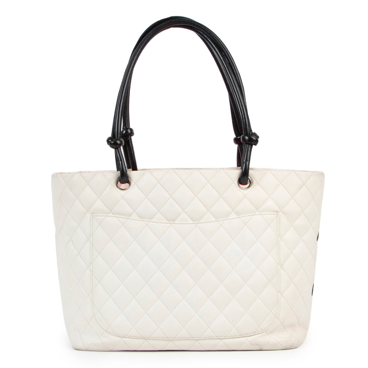 Chanel White Ligne Cambon Tote Bag