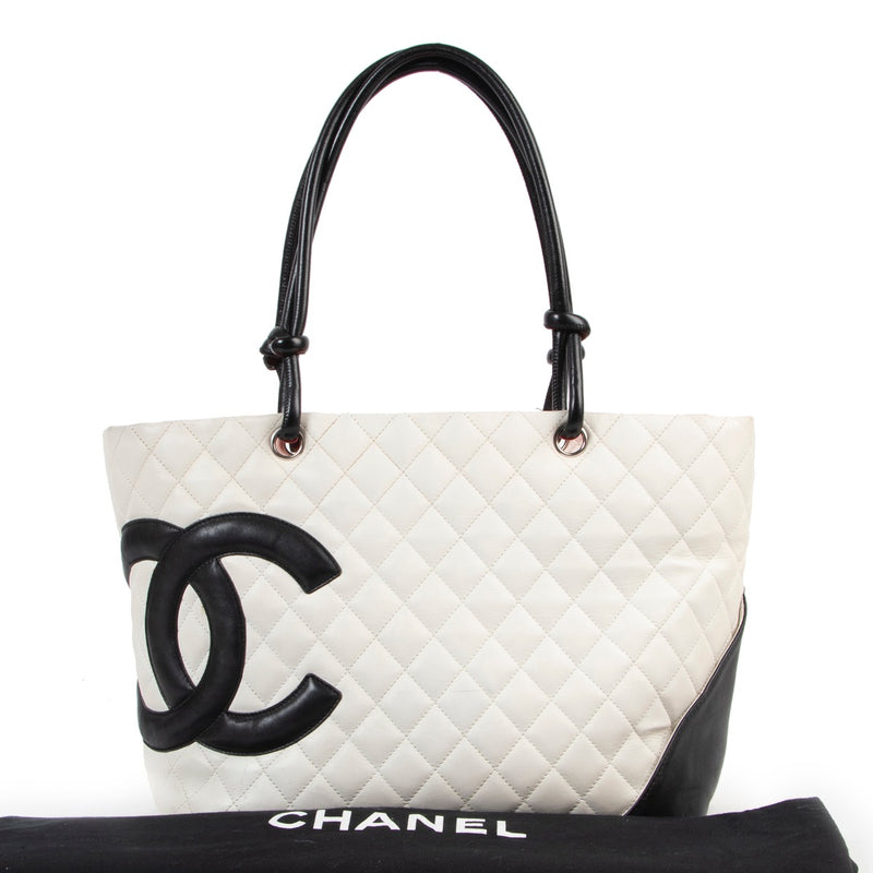 secondhand Chanel White Ligne Cambon Tote Bag