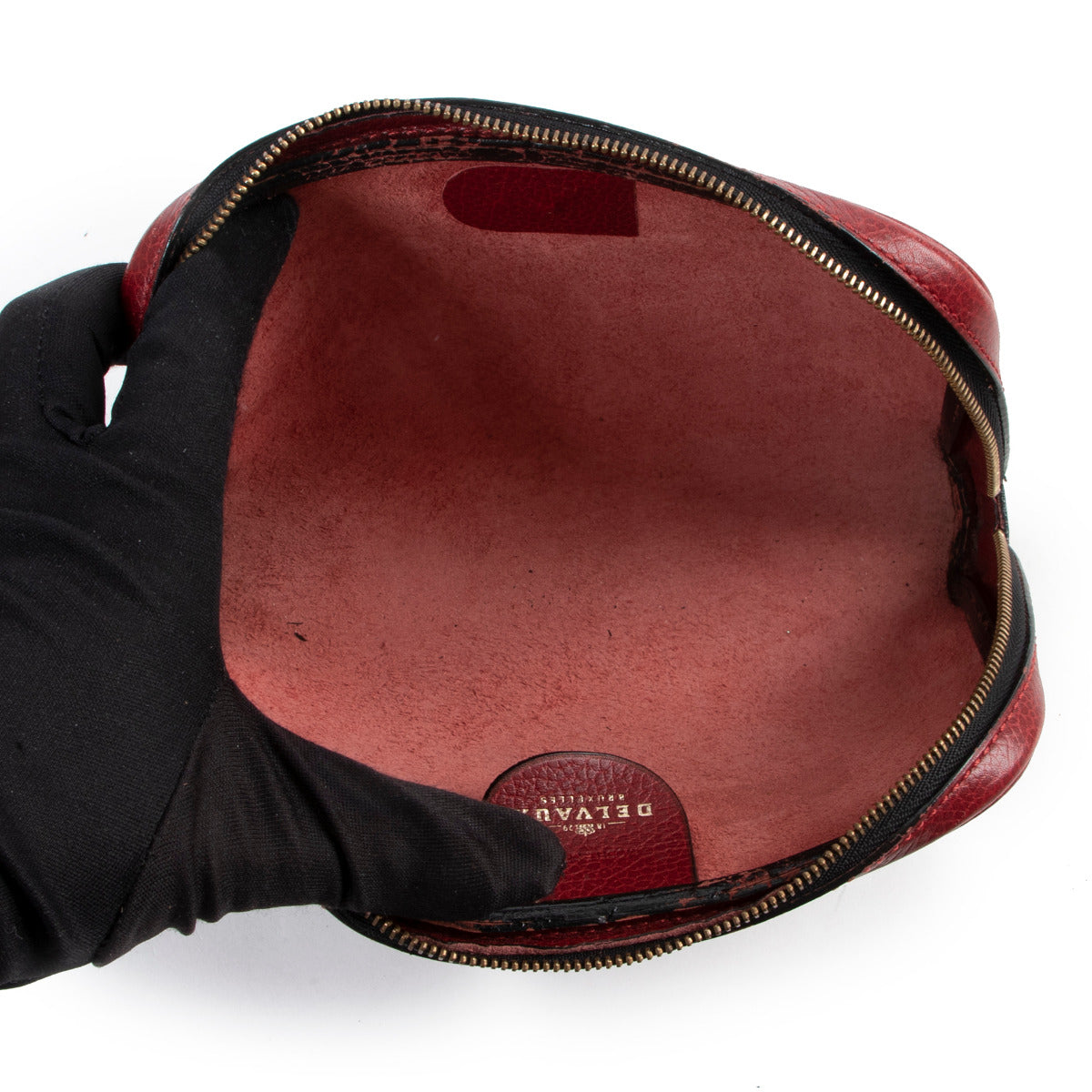 Delvaux rood lederen etui