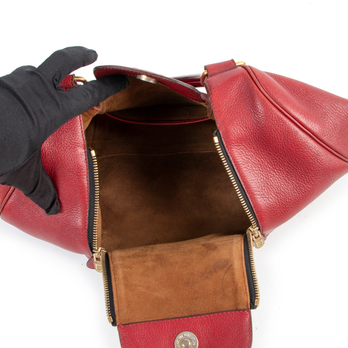 Delvaux Rode Ritssluiting Bovenhandtas