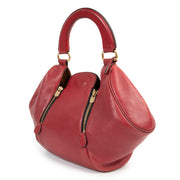 Delvaux Red Zipper Detail top handle bag