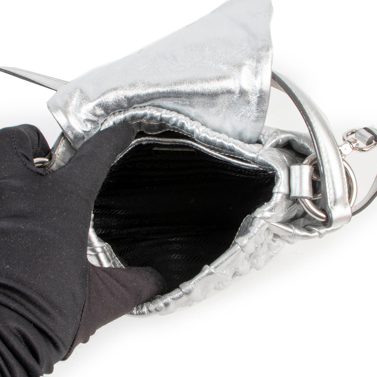 Prada Zilver Metallic Crossbody