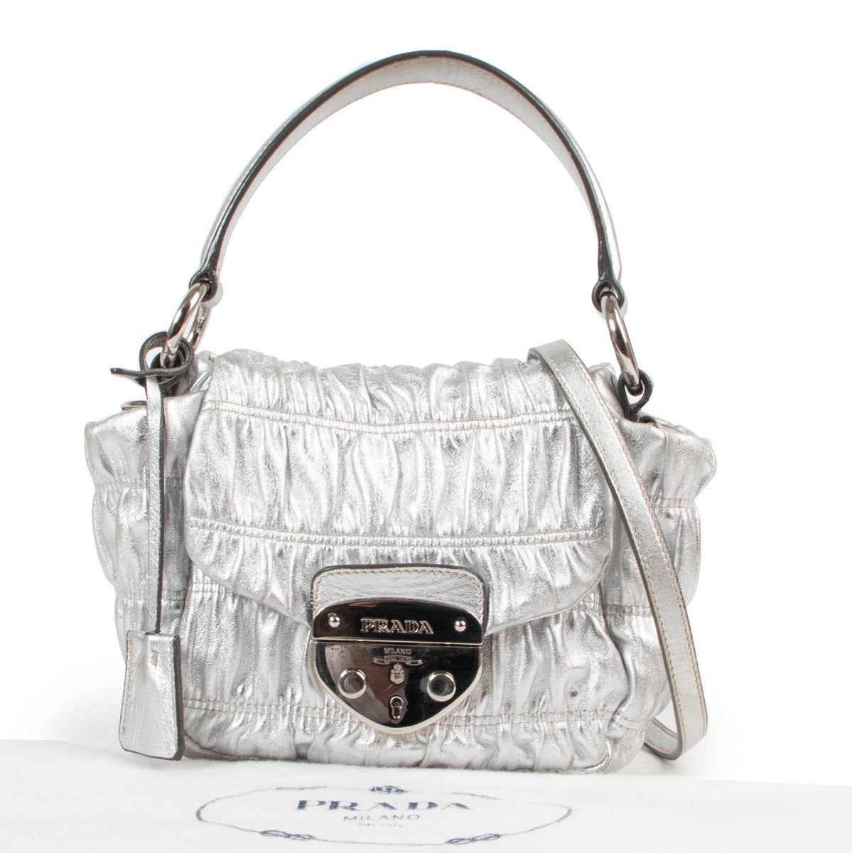 Prada Zilver Metallic Crossbody