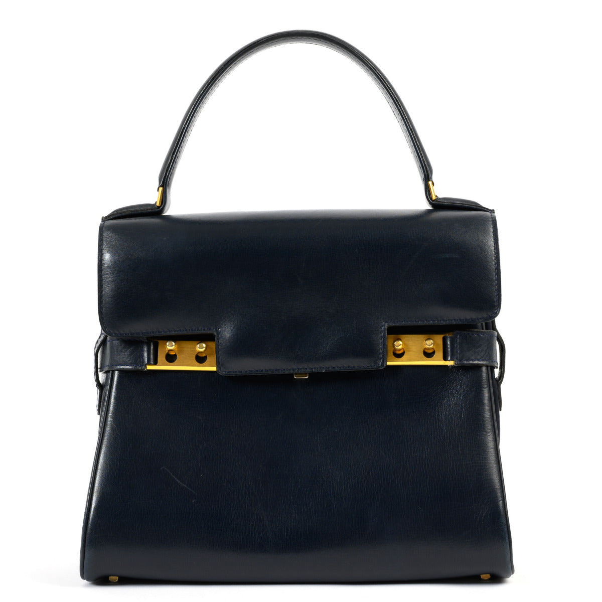 Delvaux Blue Tempete PM Top Handle