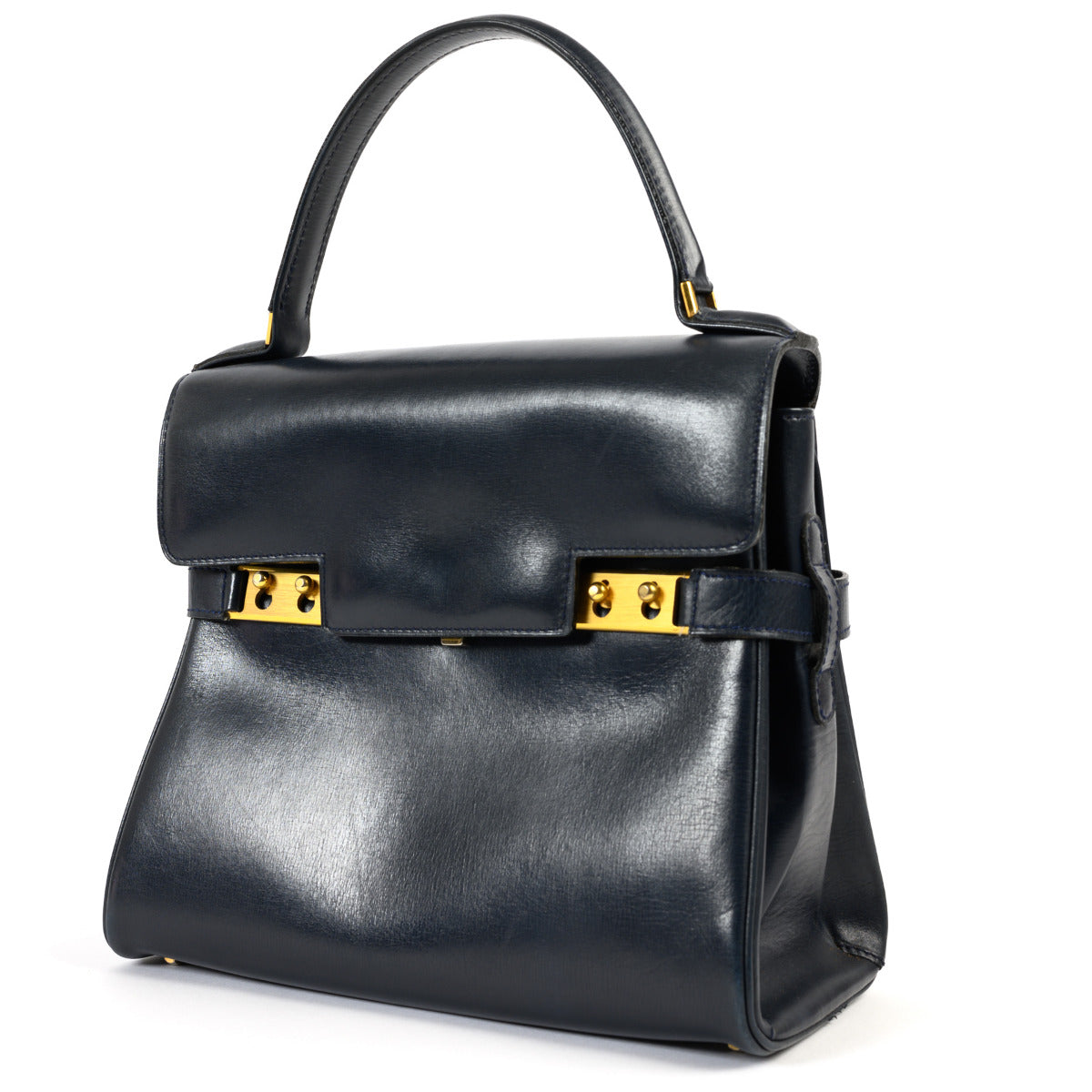 Delvaux Blue Tempete PM Top Handle