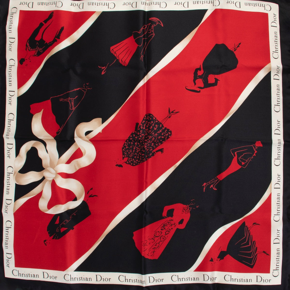 Christian Dior Black and Red Scarf