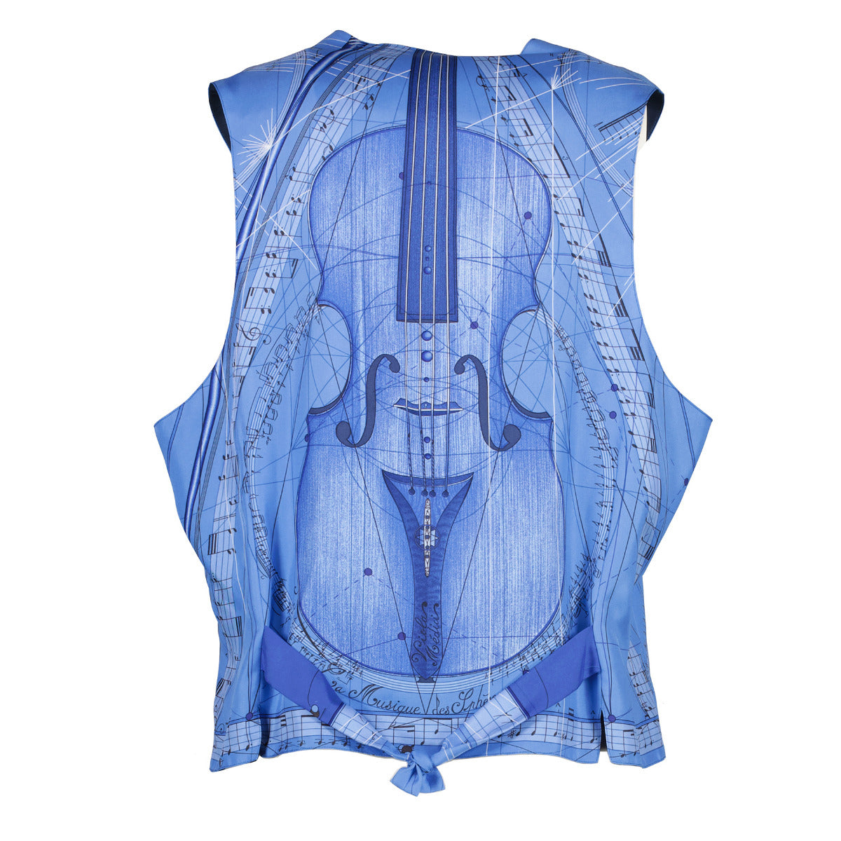 Hermès Blue Silk Gilet Top - size 48