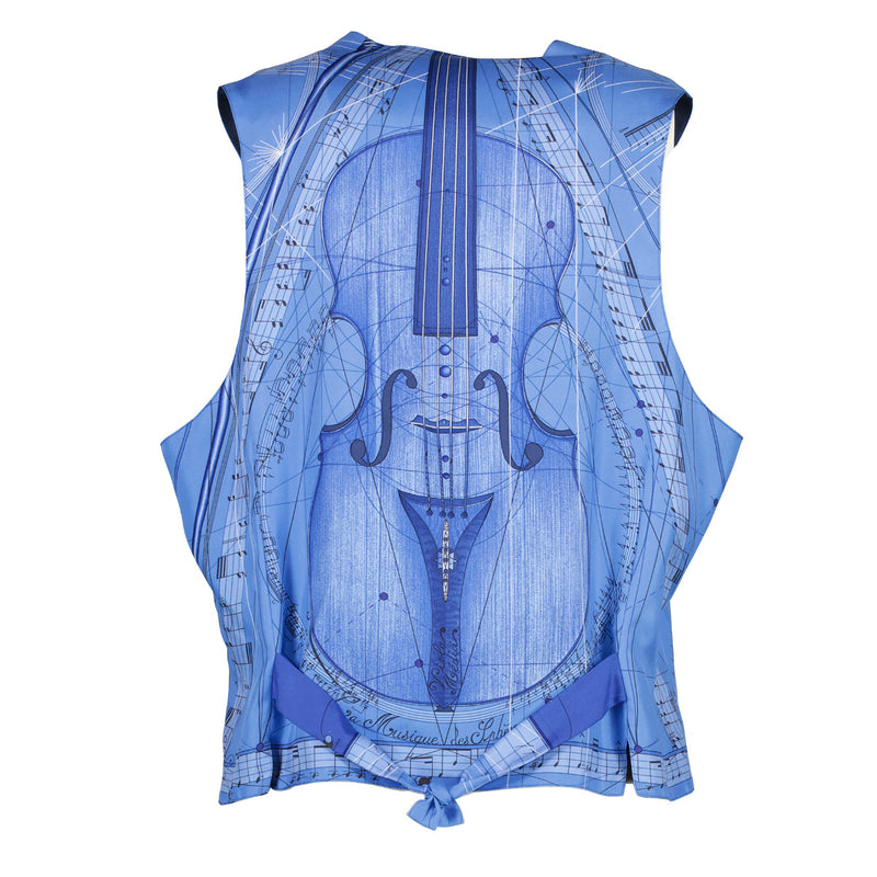 Hermès Blauwe Zijden Gilet Top - maat 48