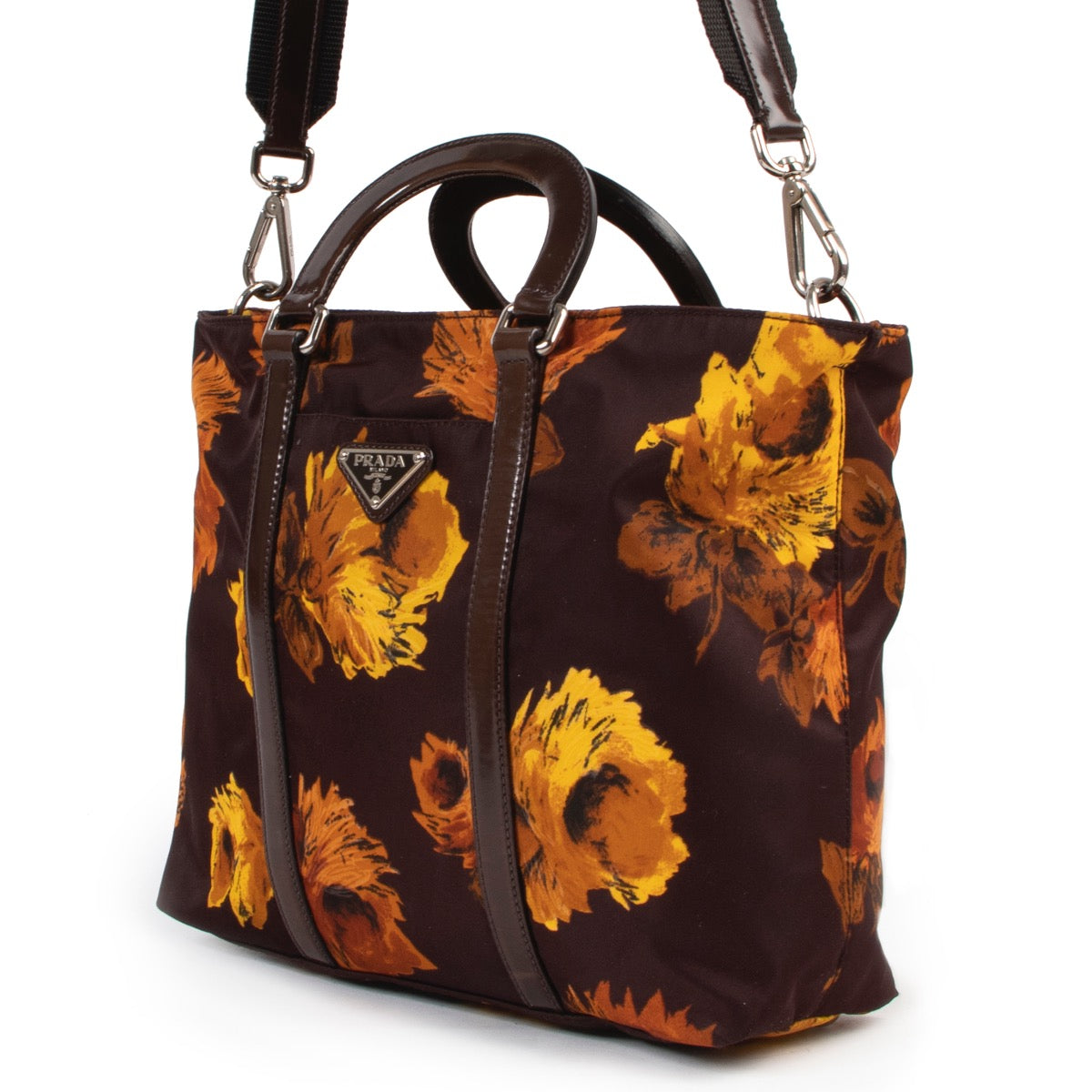 shop safe online Prada Floral Print Crossbody Bag