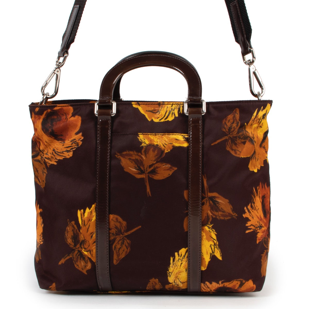 acheter en ligne seconde main Prada Floral Print Crossbody Bag