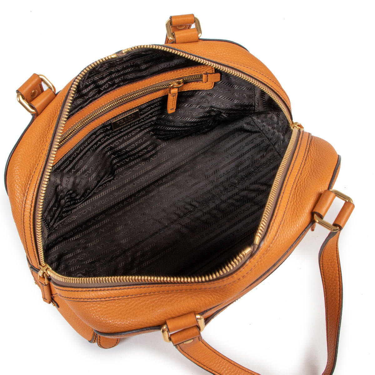 Prada Brandoranje Boston Bag