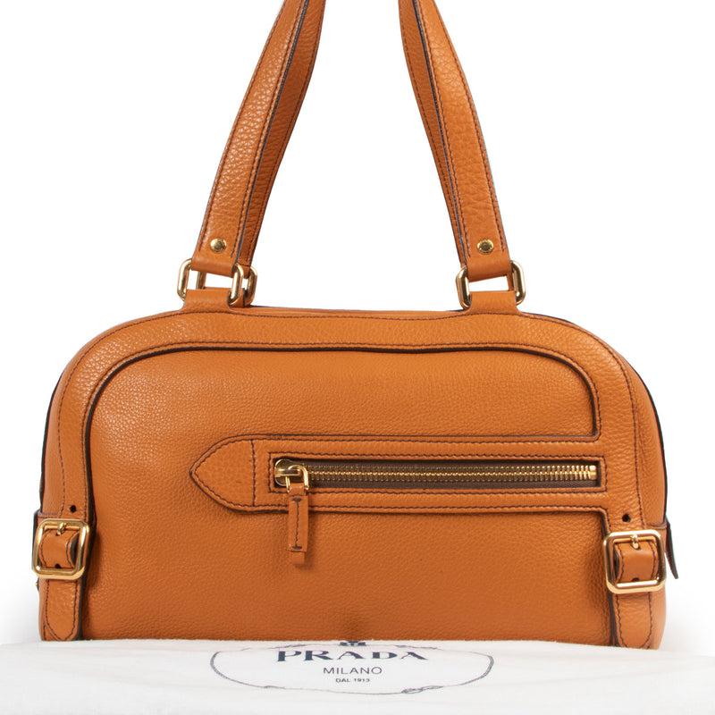 Prada Burnt Orange Boston Bag for the best price at Labellov