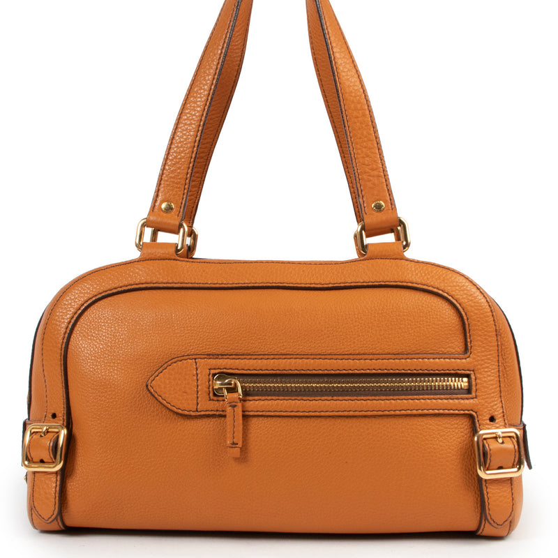 Prada Burnt Orange Boston Bag for the best price at Labellov secondhand designer bags