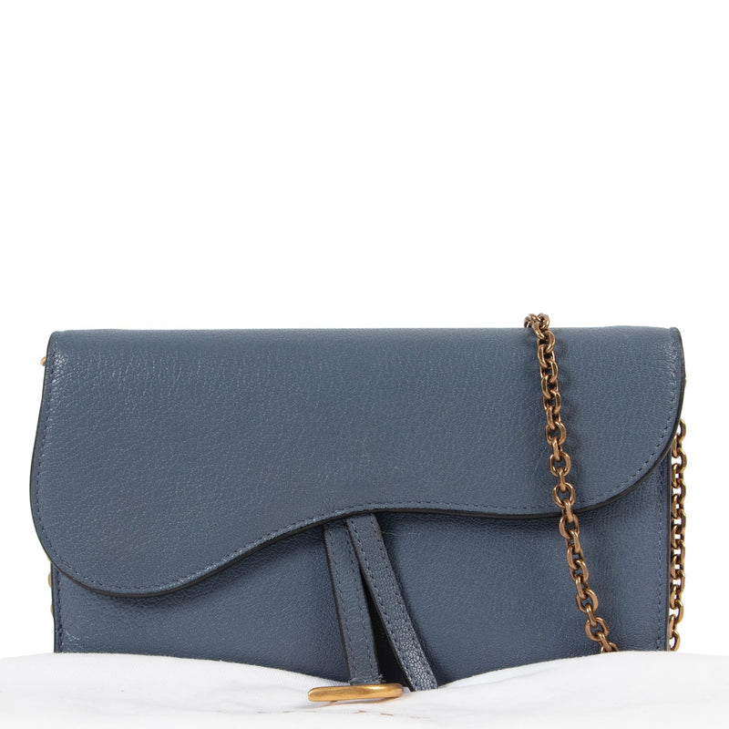 Christian Dior Blauwe Zadeltas Crossbody