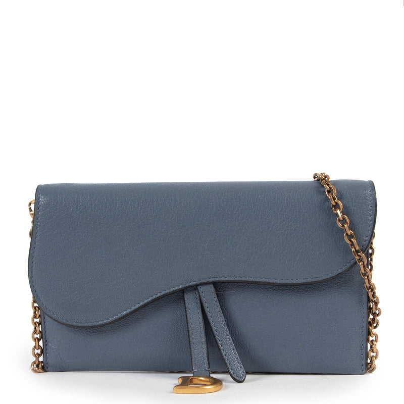 Christian Dior Blauwe Zadeltas Crossbody