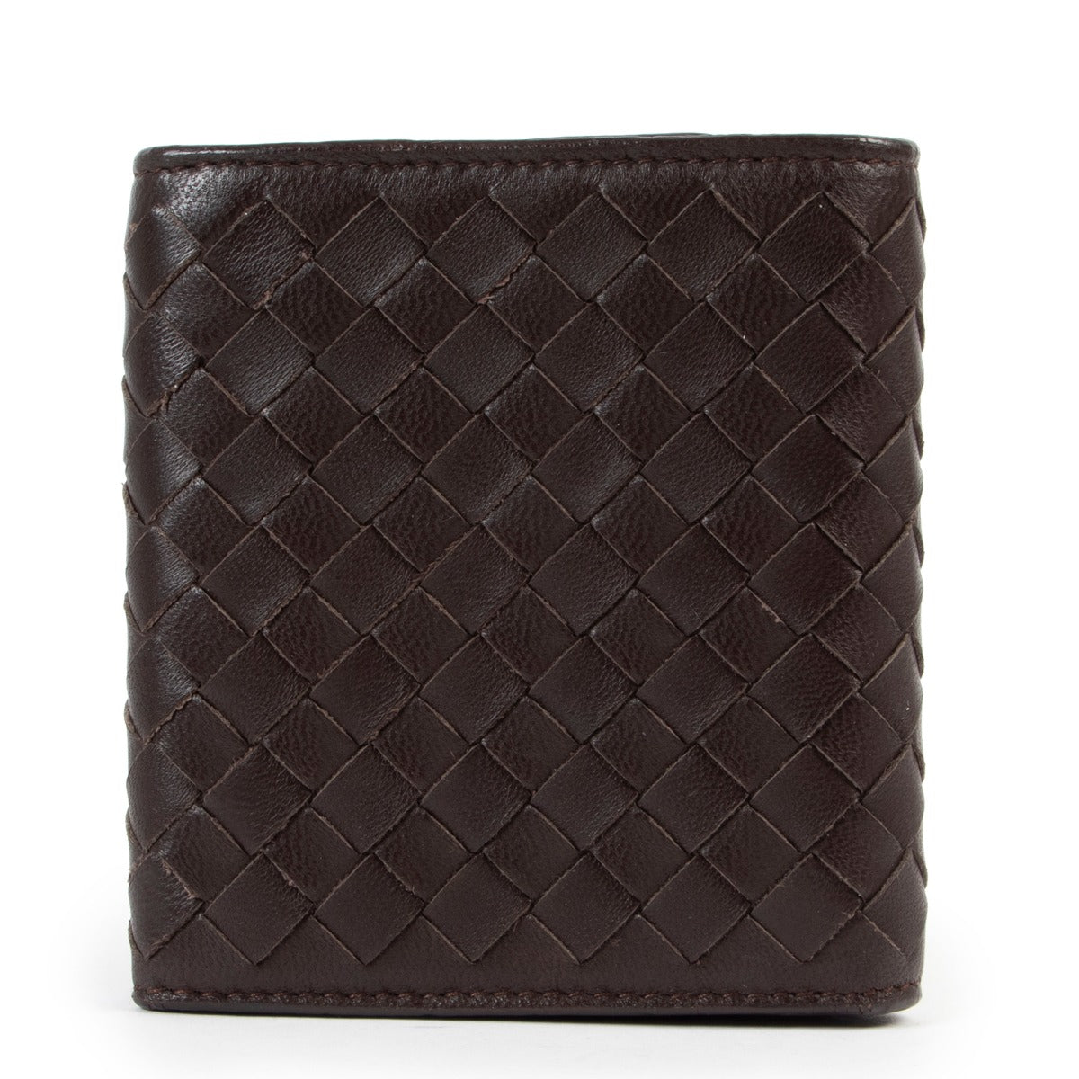 Shop second hand designer vintage luxury high end fashion Bottega Veneta Intrecciato Tri-fold Flap Wallet at Labellov.