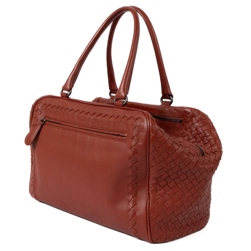 shop 100% authentic second hand Bottega Veneta Red Intrecciato Top Handle Bag on Labellov.com