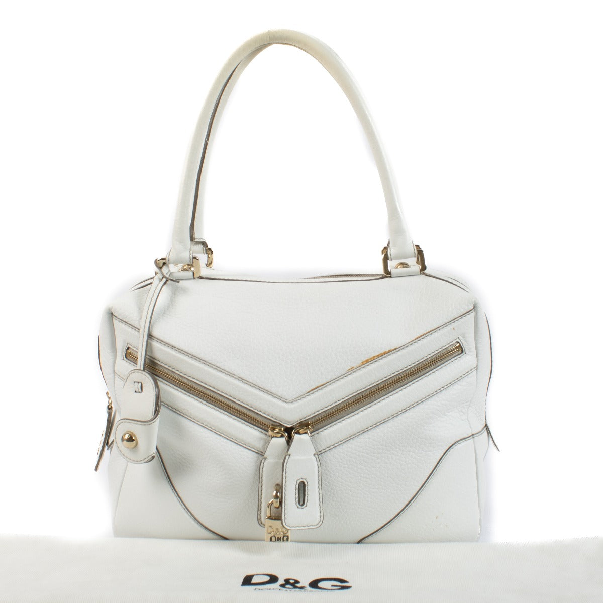 shop 100% authentic second hand D&G White Leather Micol Bag on Labellov.com