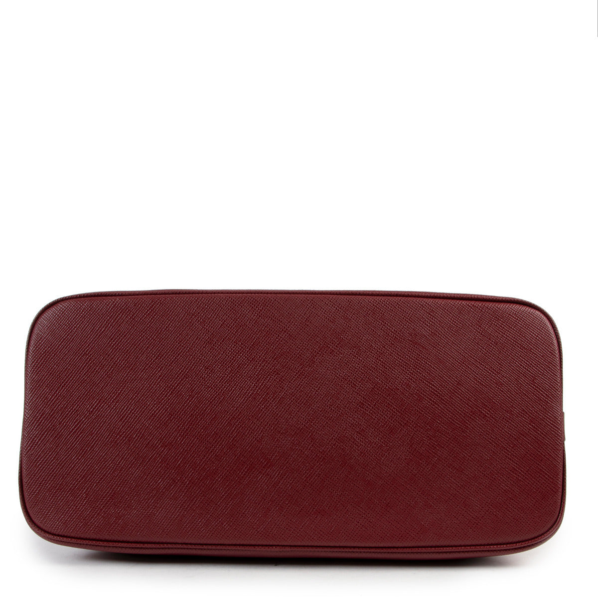 Prada Burgundy Saffiano Lux Promenade Shoulder Bag for the best price at Labellov secondhand luxury in Antwerp Belgium