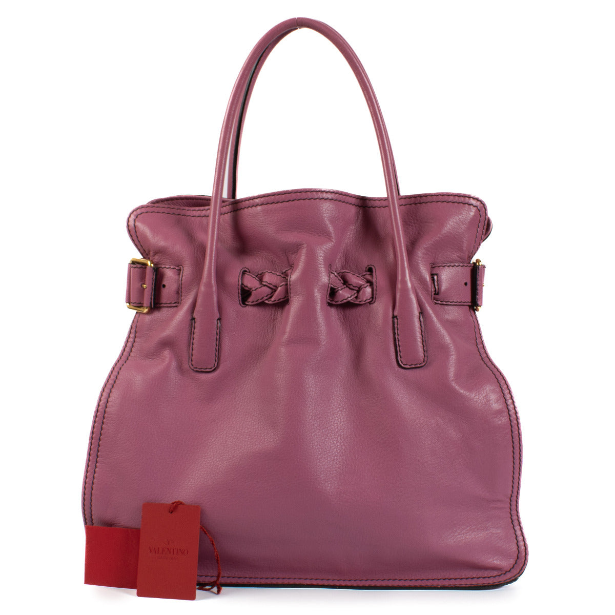 Valentino Garavani Purple Leather Top Handle Bag