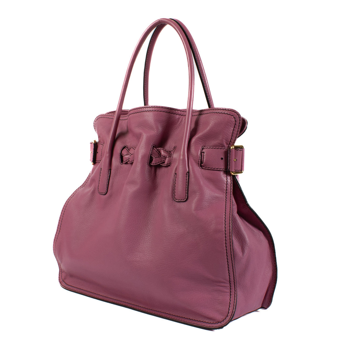 Valentino Garavani Purple Leather Top Handle Bag