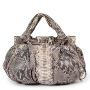 Zagliani Ombré Grey And Pink Python Bag
