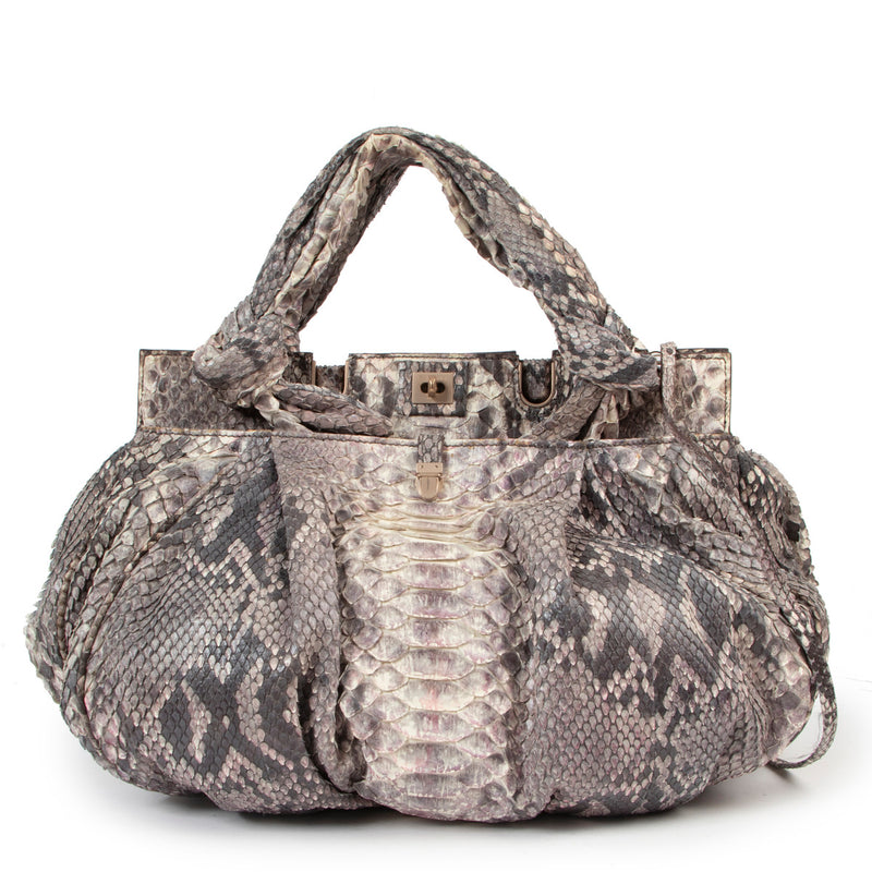 Zagliani Ombré Grey And Pink Python Bag