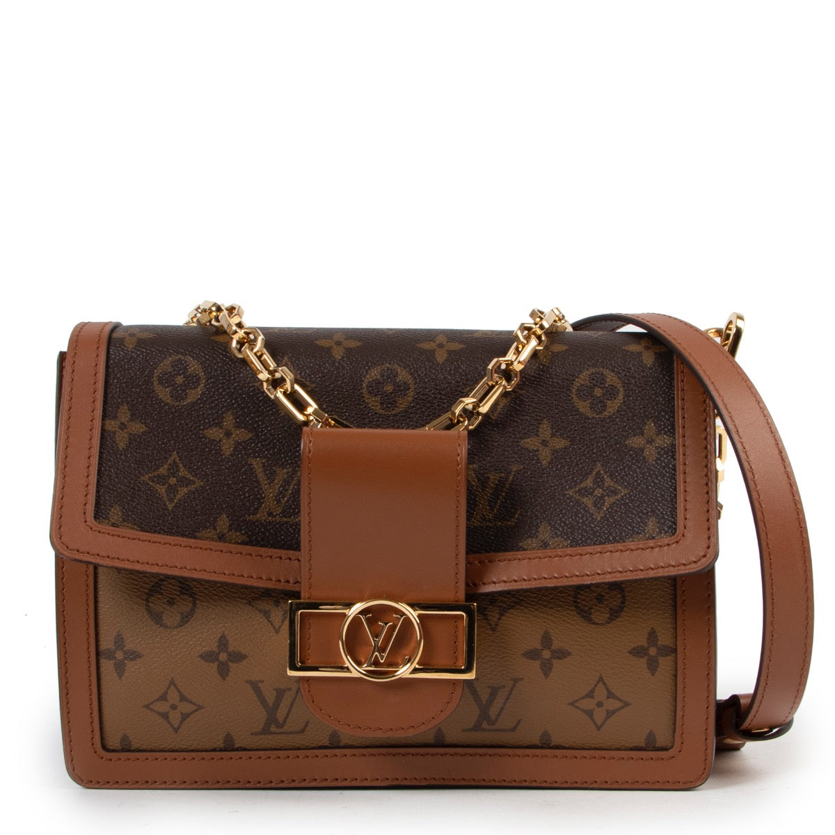 Shop safe online authentic Louis Vuitton Monogram Dauphine MM Shoulder Bag
