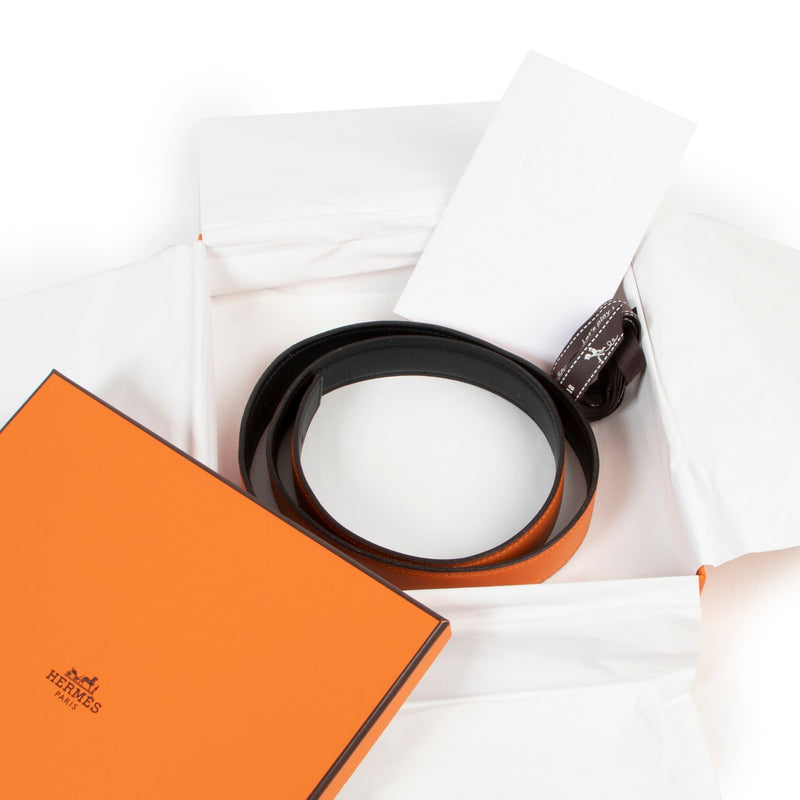 Hermés Constance Orange And Black Belt on Labellov, Worldwide Shipping