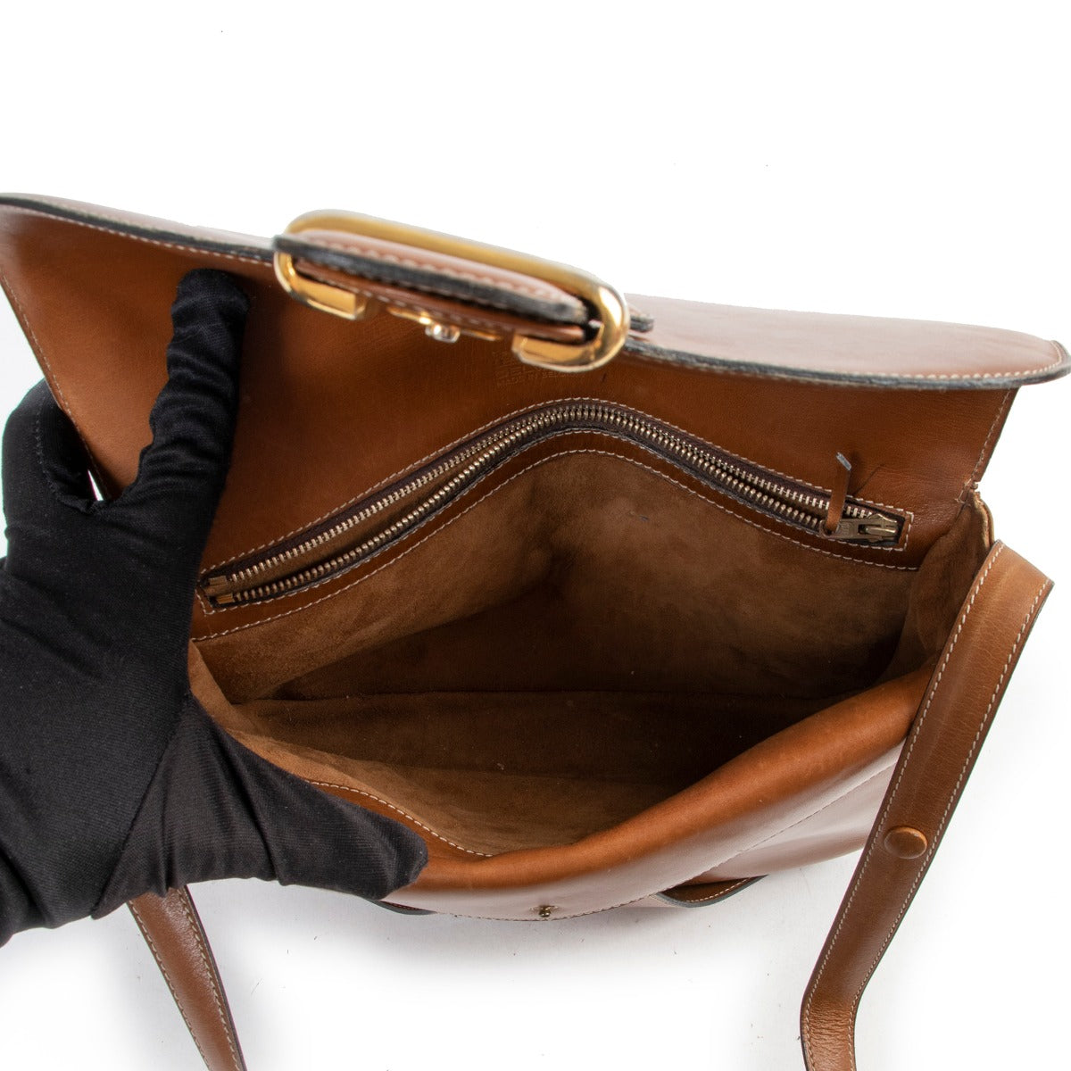 Buy second hand Delvaux Cognac Leather Crossbody.
